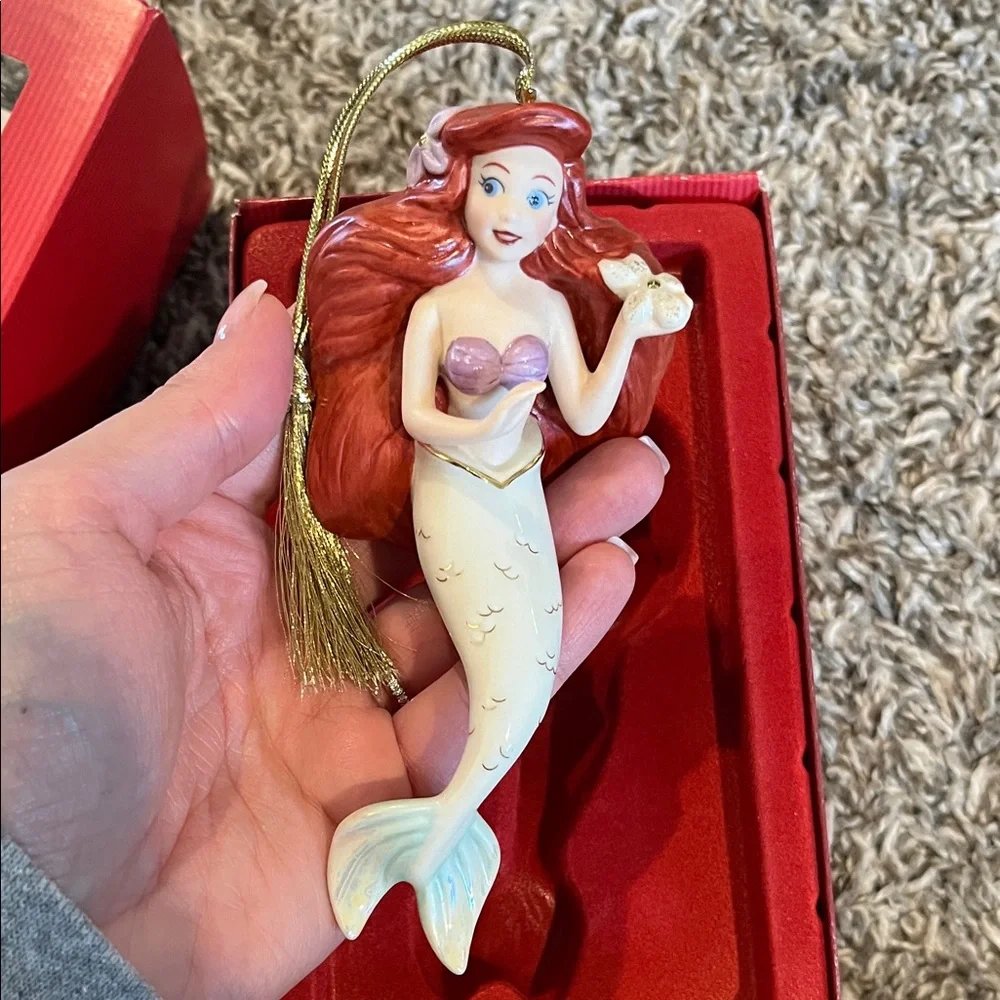 Lenox Holiday Mermaid Ornament with Red and Cream Details - Picture 3 of 4